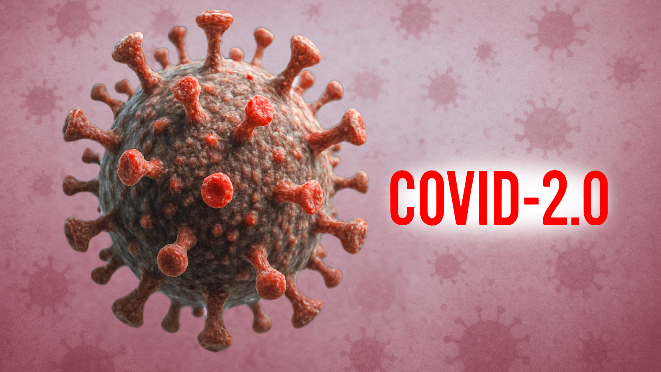 Illustration of a COVID-19 virus particle with text COVID-19, symbolizing new variants emerging in 2025