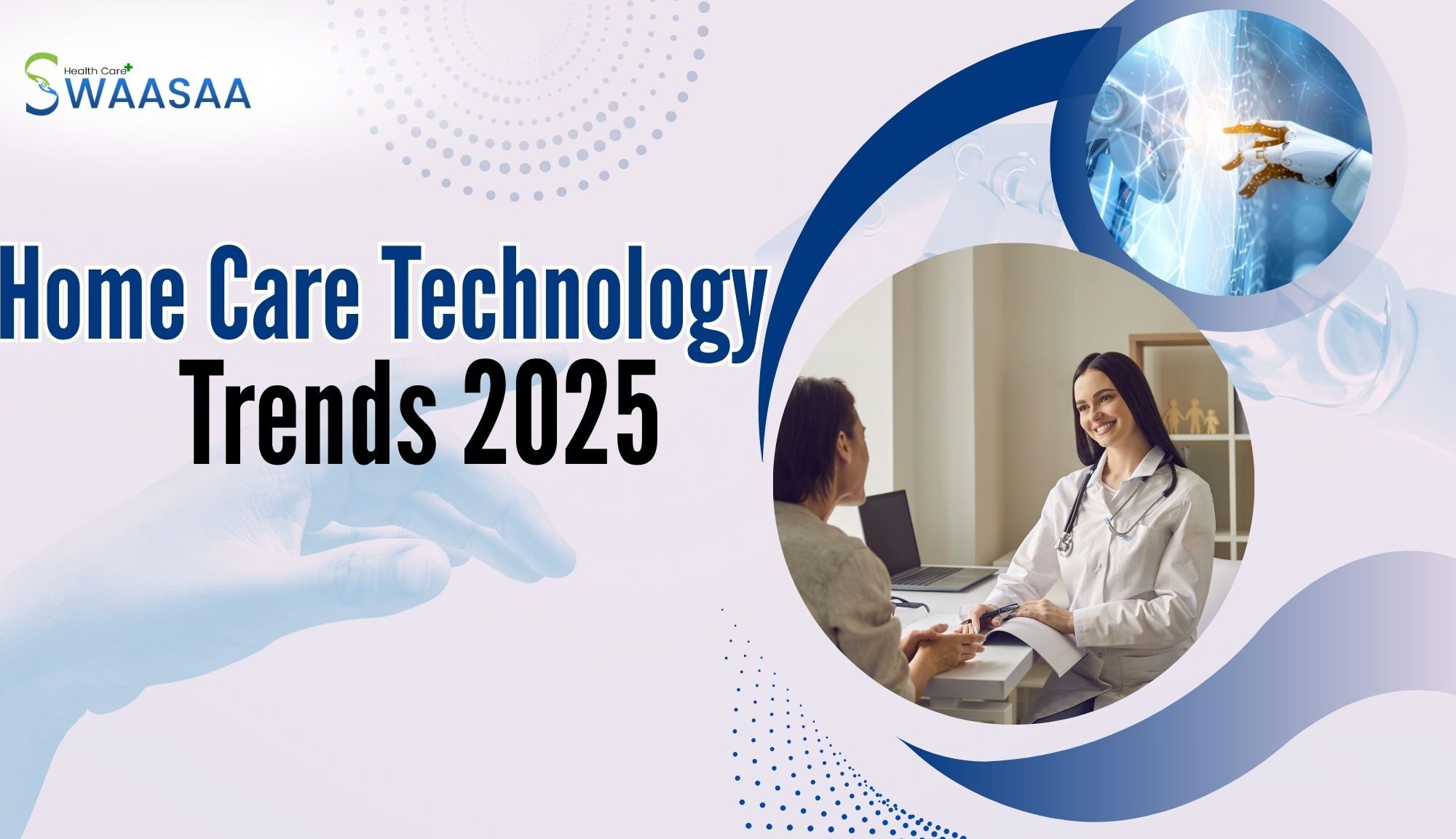 Creative image showing artificial intelligence in home healthcare through smart devices and digital monitoring