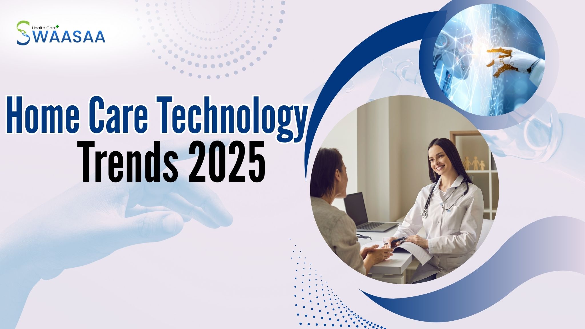Creative image showing artificial intelligence in home healthcare through smart devices and digital monitoring